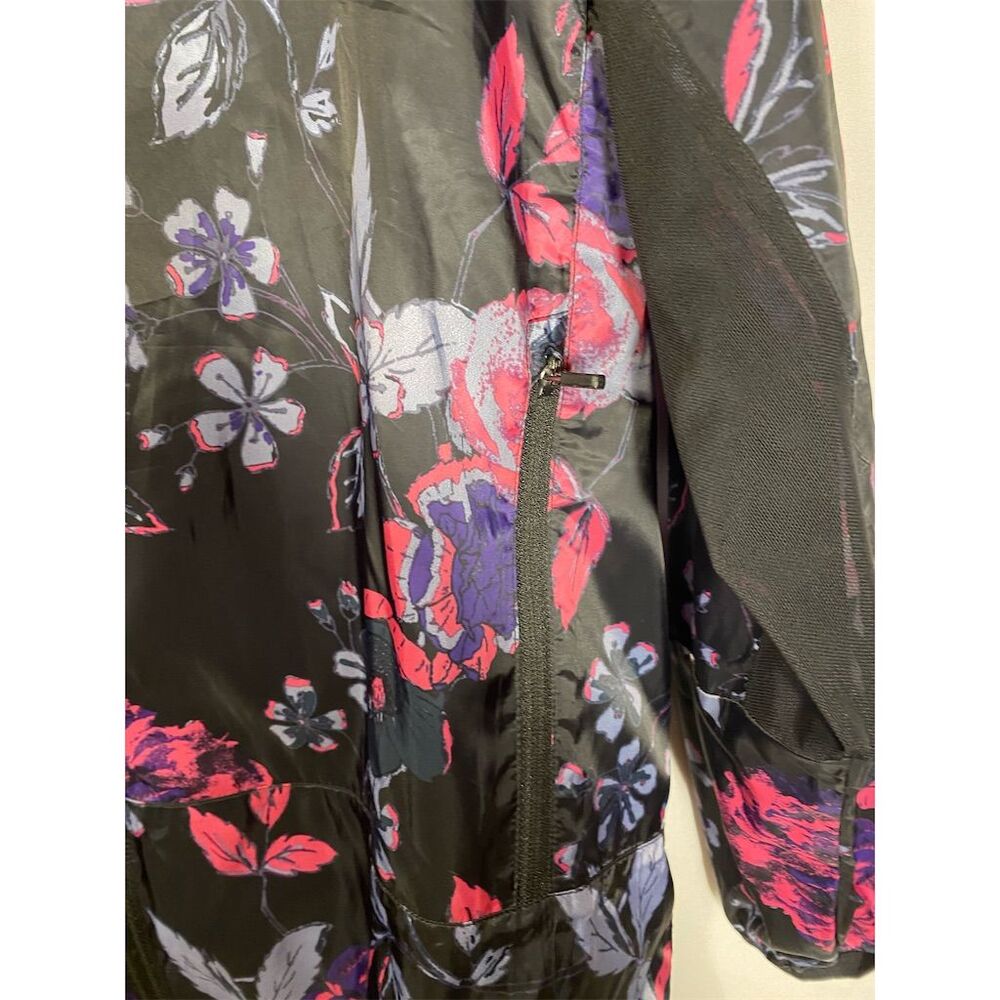 LuLaRoe Women's Floral Windbreaker Jacket Black Long Sleeve Size Large 12-14 - Picture 10 of 11